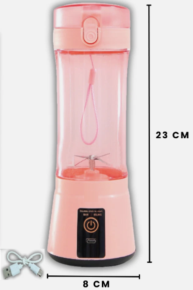 JUICER BOTTLE USB RECHARGEABLE 800MAH 20W 380ML PINK